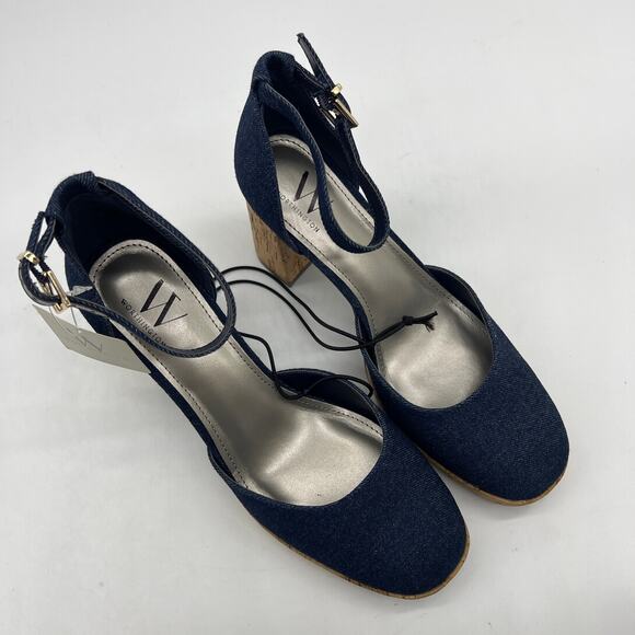 Worthington Womens Panama Block Heel Pumps Denim Size 9.5M - Picture 5 of 12